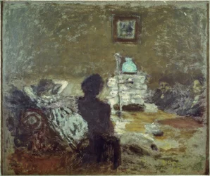 Sous la lampe, scène d’intérieur